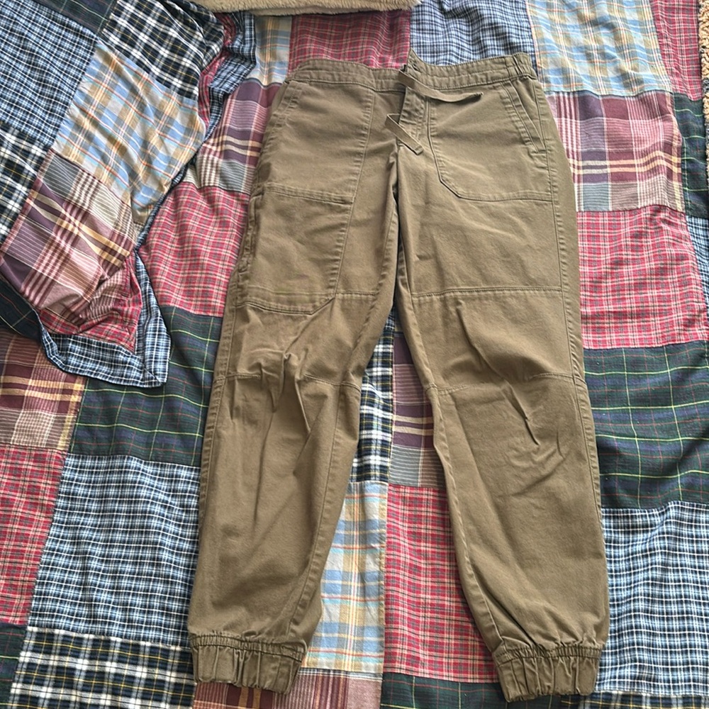 The north face women’s canvas joggers
Army green